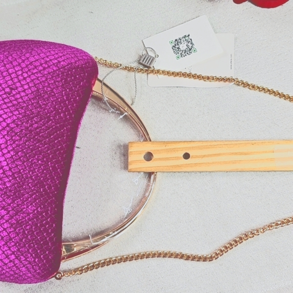 Bag Elegant Pink Velvet cross bag Elegant wear office wear career minimalist - Picture 11 of 16
